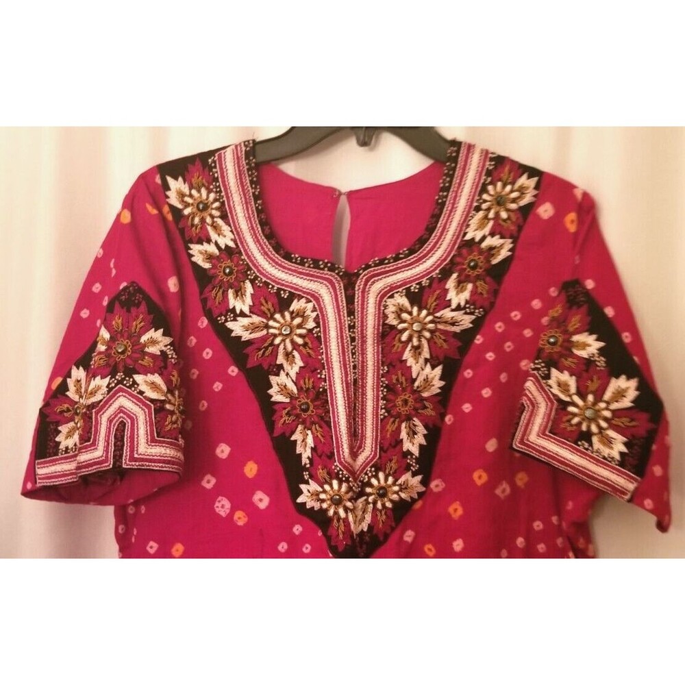 India Women's Tunic Top Beaded & Embroidered Stunning Art Work Oversized Design